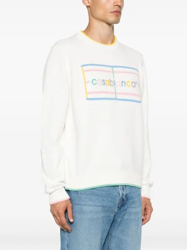 Casablanca o1mle0326 Embroidered Sweater in Multicolor Size US XL / EU 56 / 4 - 3 Thumbnail