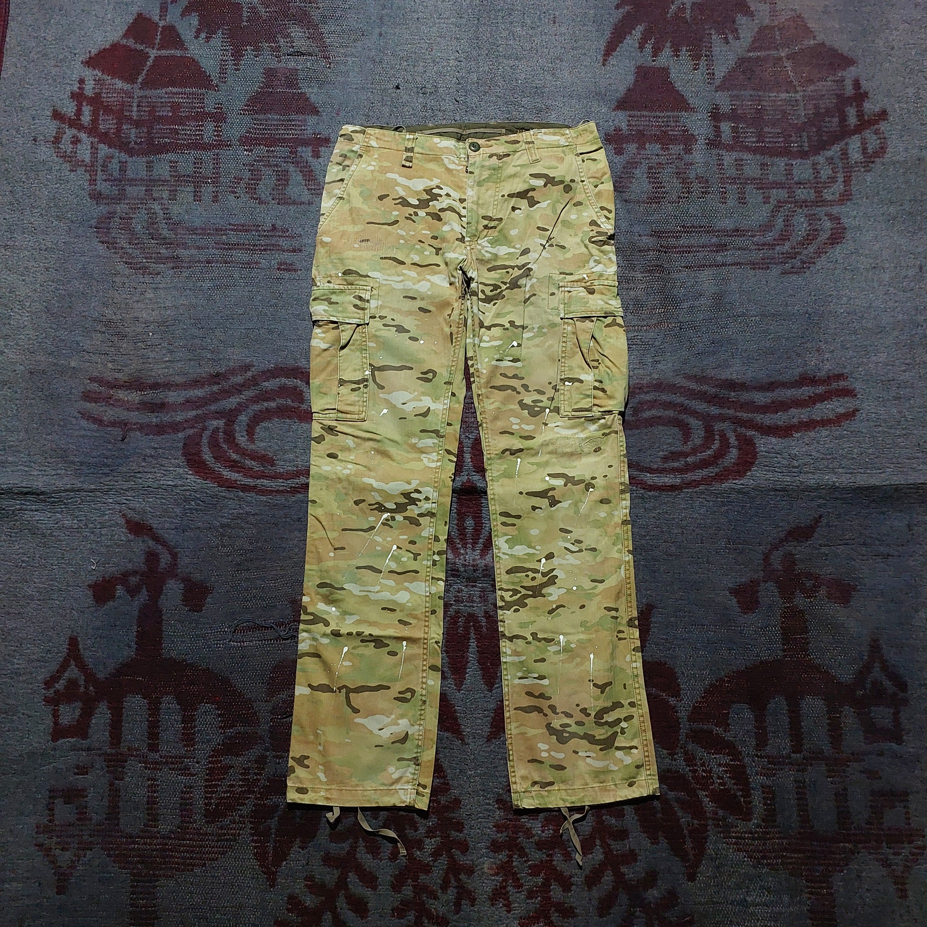Sophnet Camouflage Paint Splattered Cargo Pants