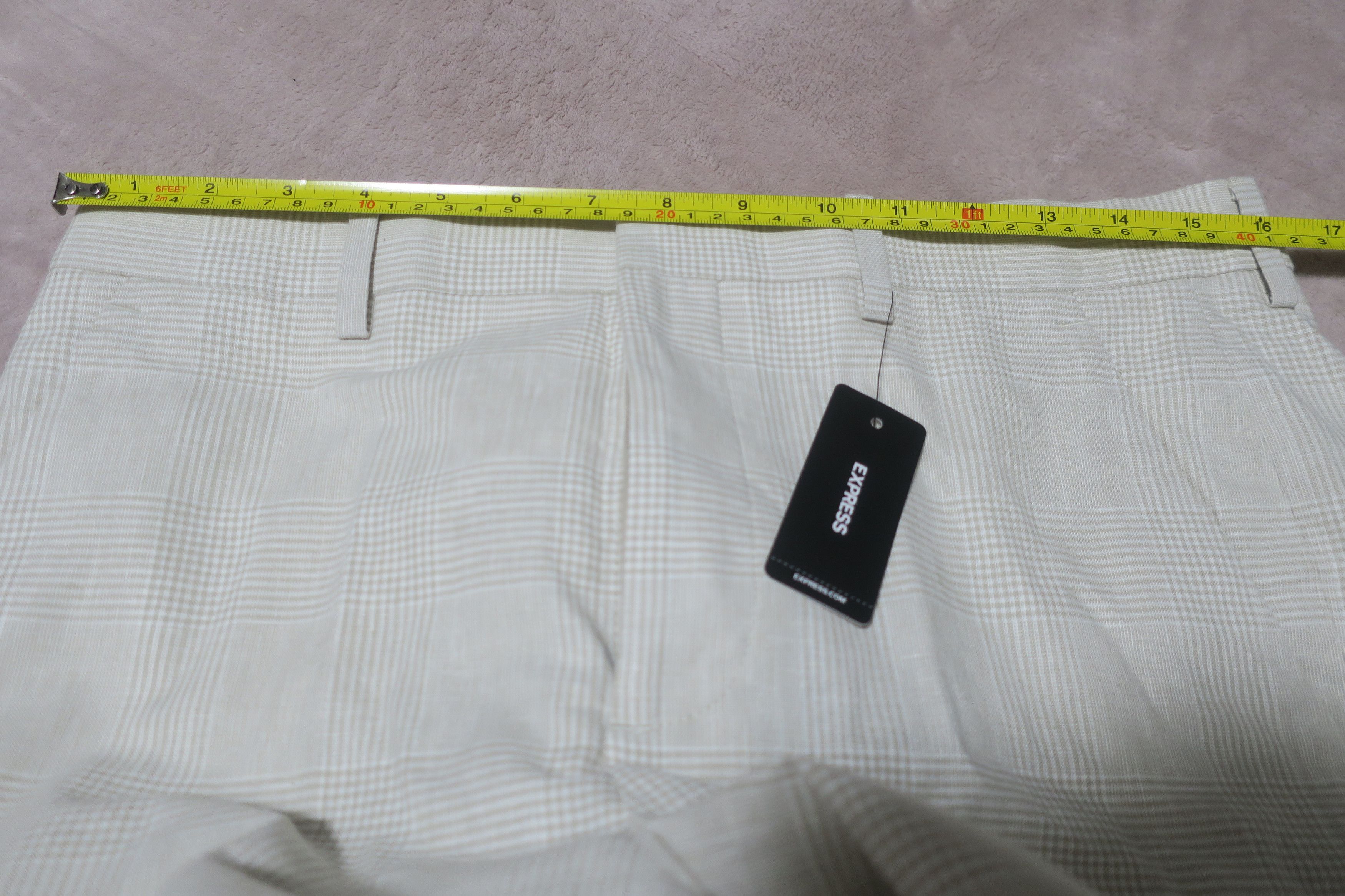 Express Beige Plaid Extra Slim Pants 30X32 (actual 32X28.75) Size US 30 / EU 46 - 5 Thumbnail