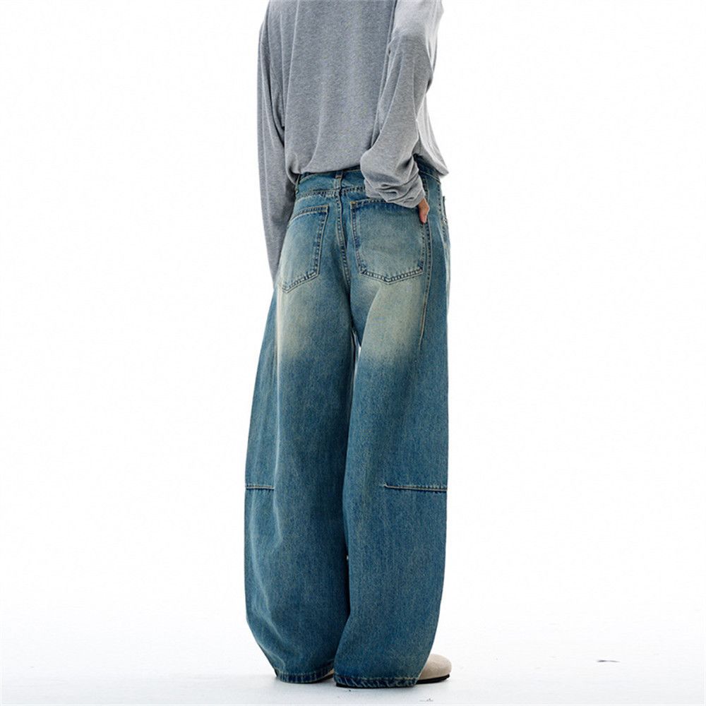 Jean Men's punk distressed washed loose vintage scimitar jeans Size US 32 / EU 48 - 3 Thumbnail