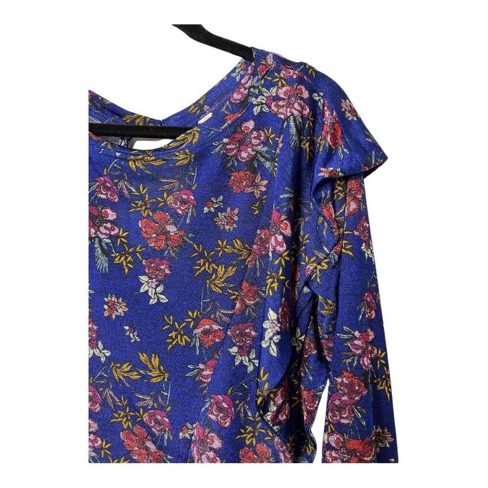 Free People Free People l Blue Floral Ruffle Blouse Small Size S / US 4 / IT 40 - 4 Thumbnail