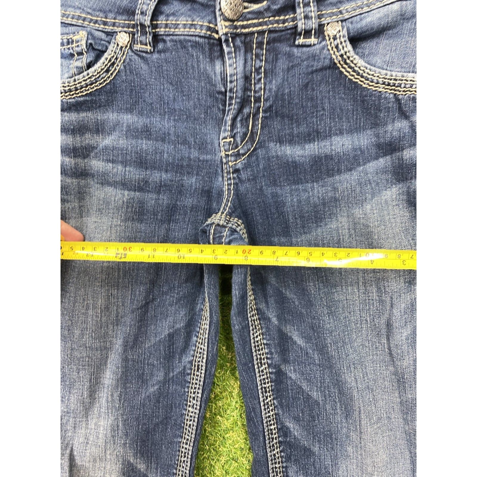 Silver Jeans Co. VINTAGE Silver Jeans Womens Capri Jeans Suki 29 30x20 Dark Wash Blue Stretch Denim 5-Pocket Size 29" - 6 Thumbnail