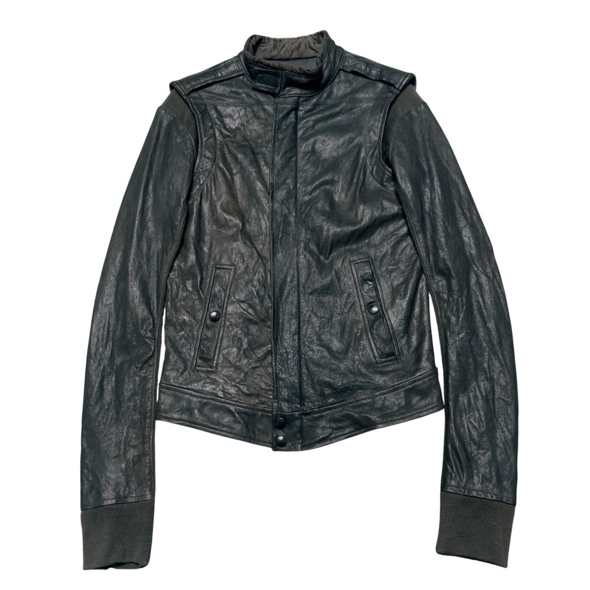 Rick Owens SAMPLE Campioni Rick Owens Bitter Hybrid Leather Jacket Size US S / EU 44-46 / 1 - 2 Thumbnail