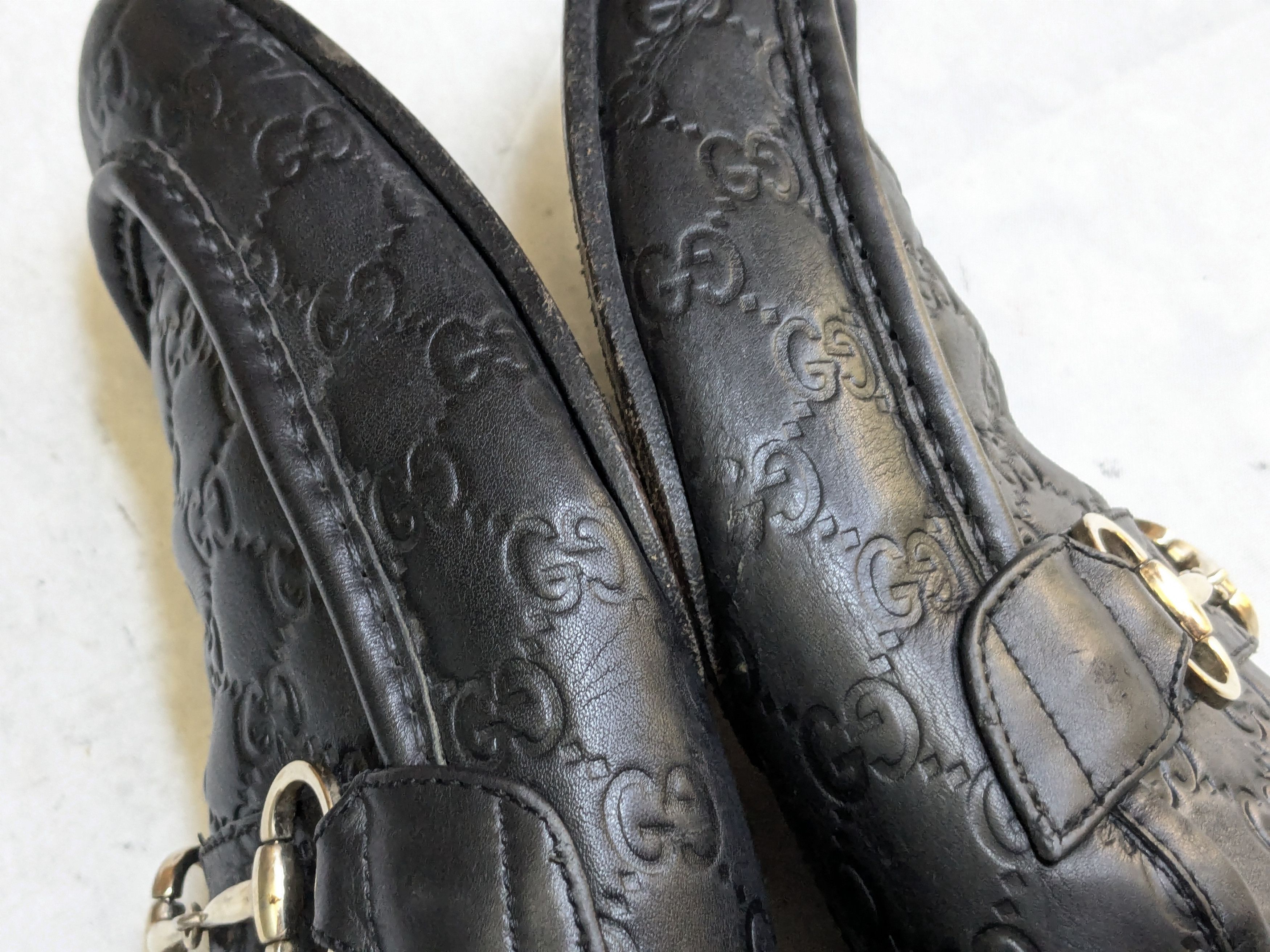 Gucci Gucci Horsebit Loafers Black 12 Leather Monogram Logo GG Size US 12 / EU 45 - 6 Thumbnail
