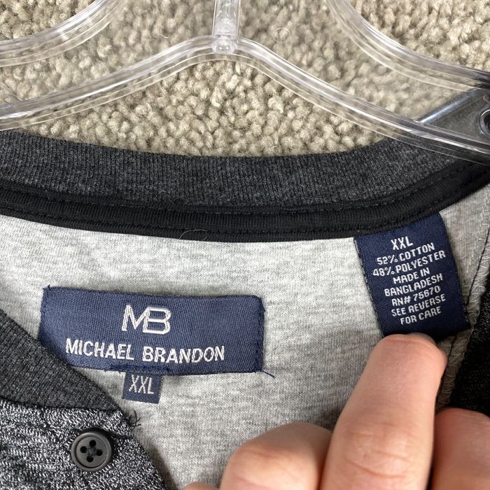 Michael Brandon Long Sleeve Henley Shirts for Men