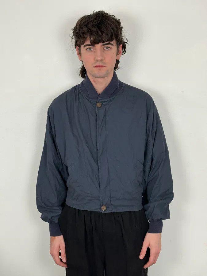 Vintage 2000s Gianni Versace Versus Navy Minimalist Light Bomber Jacket Size US S / EU 44-46 / 1 - 2 Thumbnail