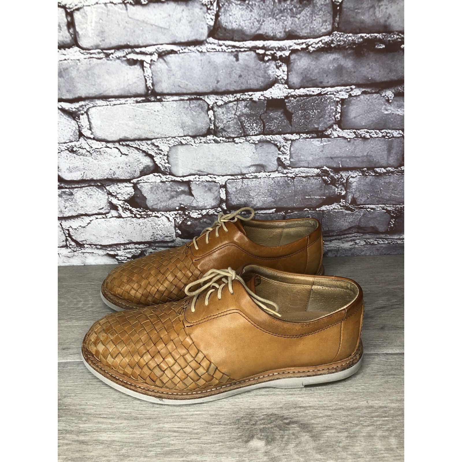 Other THOROCRAFT ROSS Brown Woven Leather Oxfords Lace Up Shoes Me Size US 10 / EU 43 - 23 Thumbnail