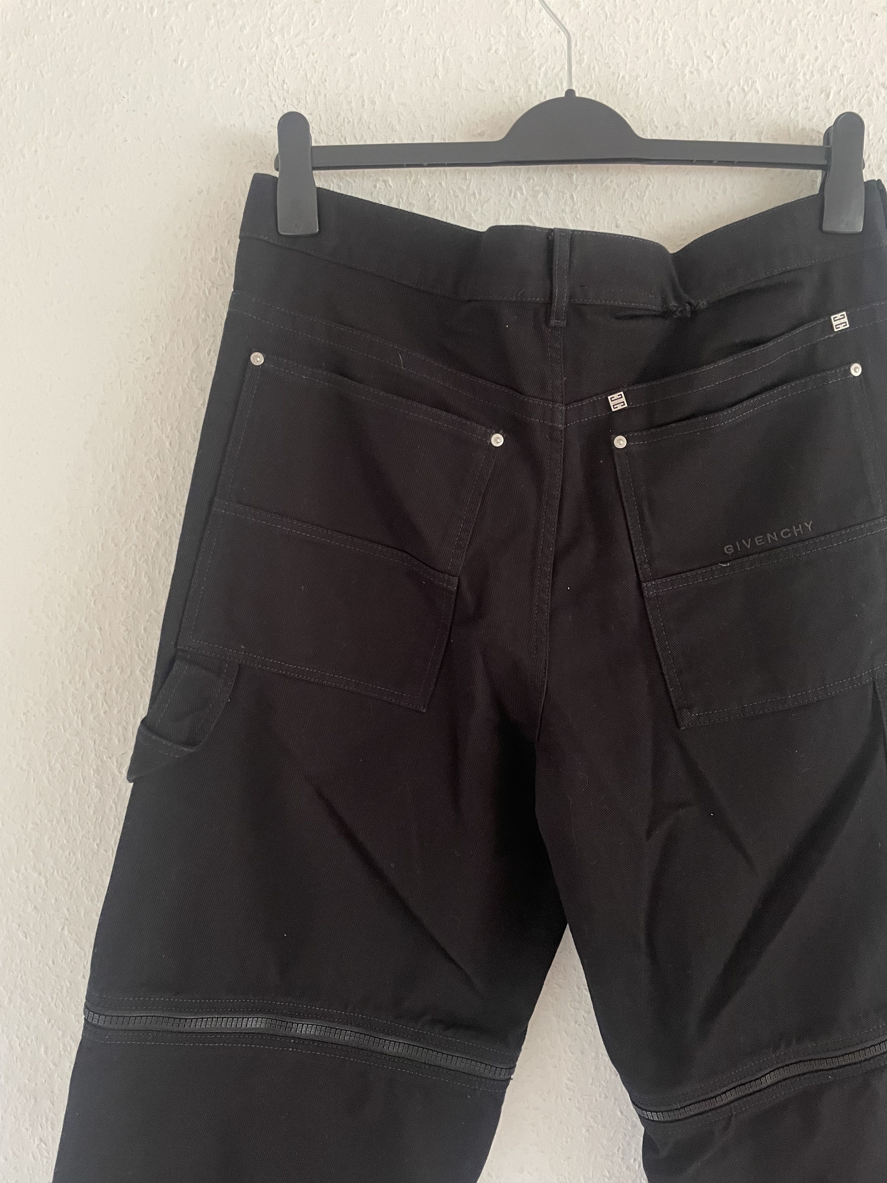 Givenchy Convertible Zip-Off Cargo Jeans Black Size US 34 / EU 50 - 12 Thumbnail