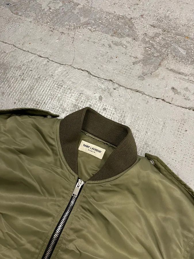 Saint Laurent Paris FW2013 Saint Laurent Khaki Nylon Cargo Bomber Jacket Size US S / EU 44-46 / 1 - 5 Thumbnail