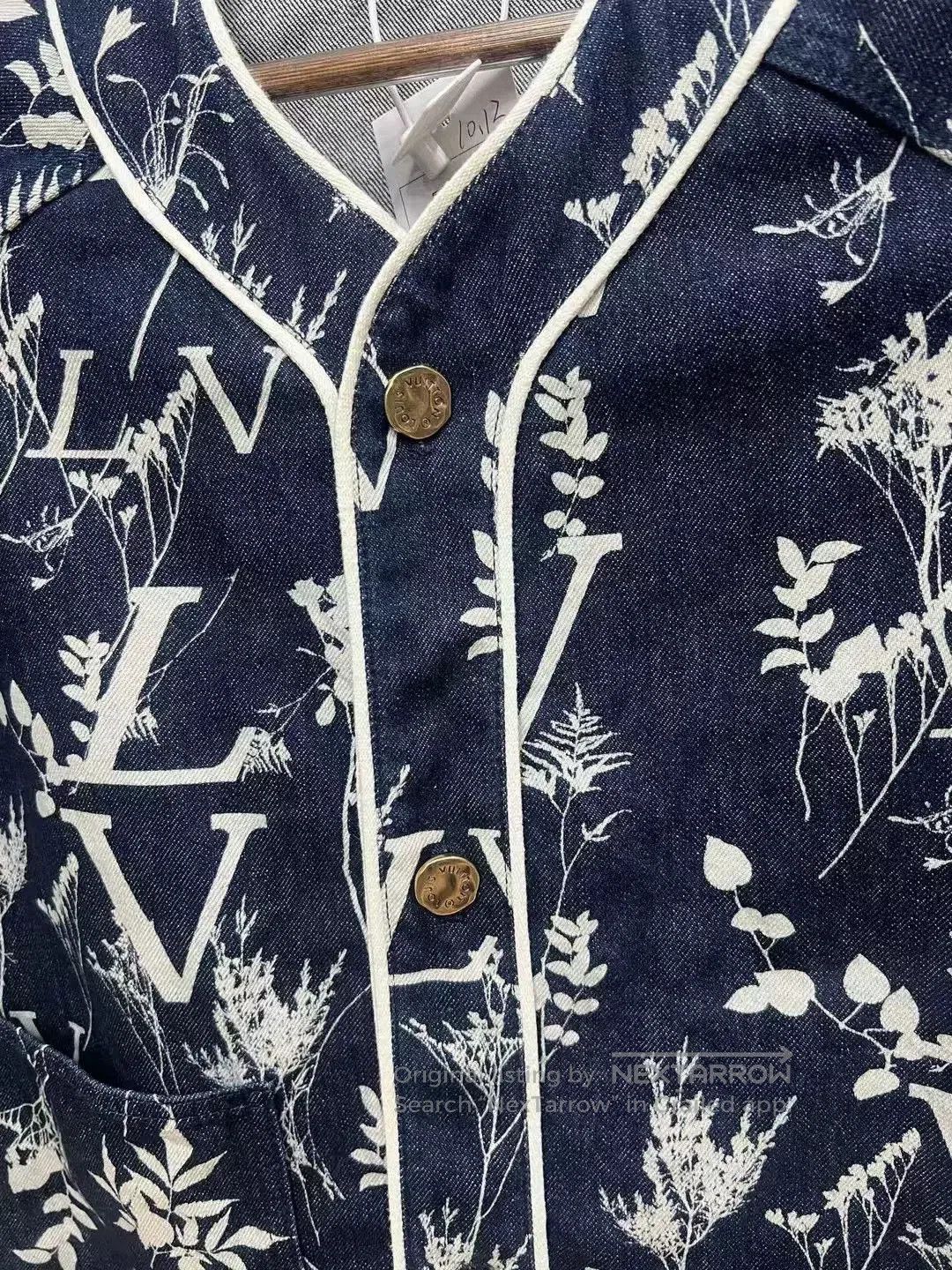 Louis Vuitton lv floral baseball shirt in navy blue. Size US S / EU 44-46 / 1 - 3 Thumbnail