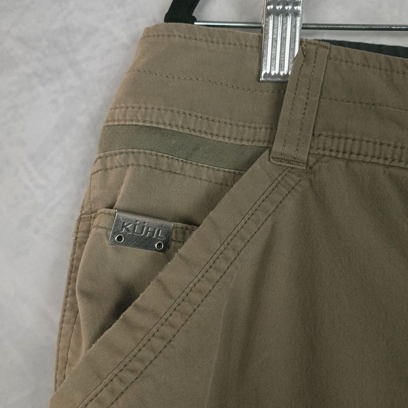 Vintage Kuhl Free Radikl Pants Mens 36 Green Canvas Stretch Hiking Outdoor Nylon Regular Front Zip Pocket Style Khakis 5-Pocket Mens Size US 36 / EU 52 - 3 Thumbnail