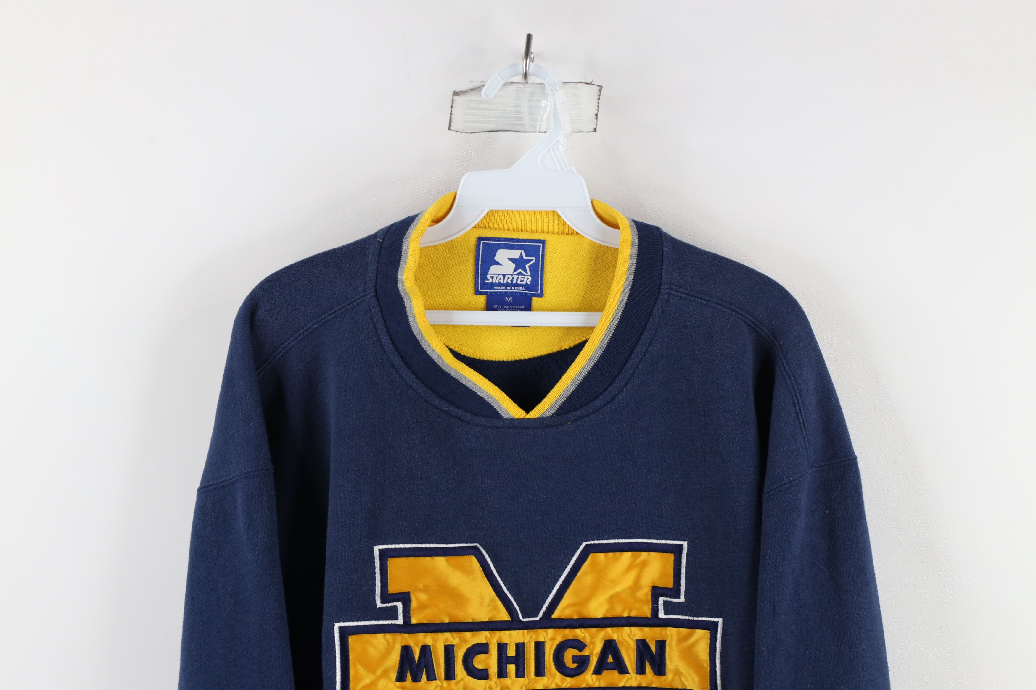 Starter × Vintage Vintage 90s Starter Michigan Heavyweight Sweatshirt Size US M / EU 48-50 / 2 - 2 Thumbnail