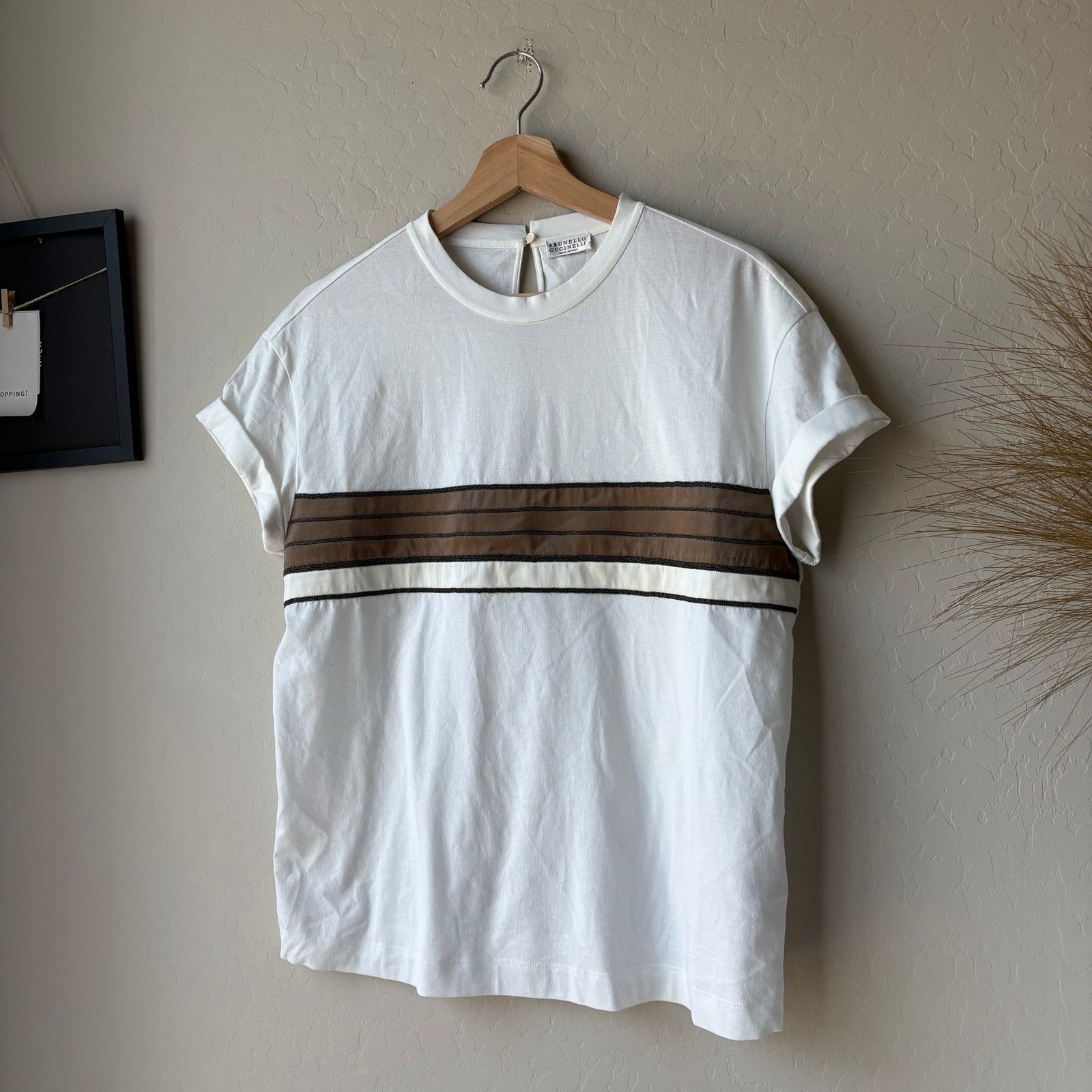 Brunello Cucinelli Brunello Cucinelli Stripe Short Sleeve T-Shirt Size M Size M / US 6-8 / IT 42-44 - 3 Thumbnail