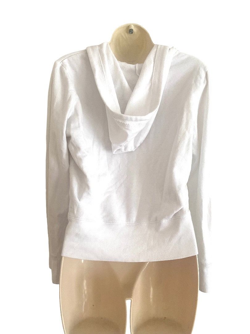 Guess 📣 Vintage Guess Jeans Cropped Hoodie White Y2K Sweatshirt L Size L / US 10 / IT 46 - 3 Thumbnail