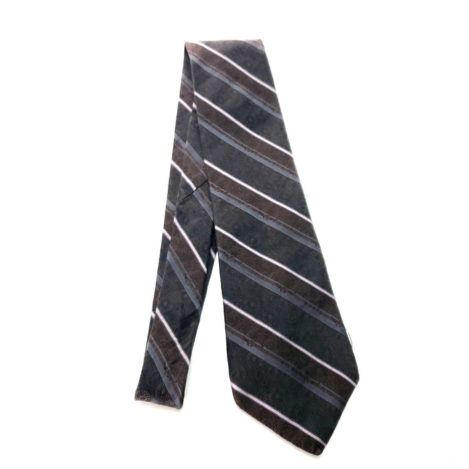 DKNY DKNY Brown Silk Tie Woven Regimental Size ONE SIZE - 5 Thumbnail