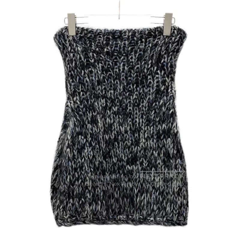 Brunello Cucinelli Brunello Cucinelli Color block mohair sweetheart knitted s Size S / US 4 / IT 40 - 2 Thumbnail