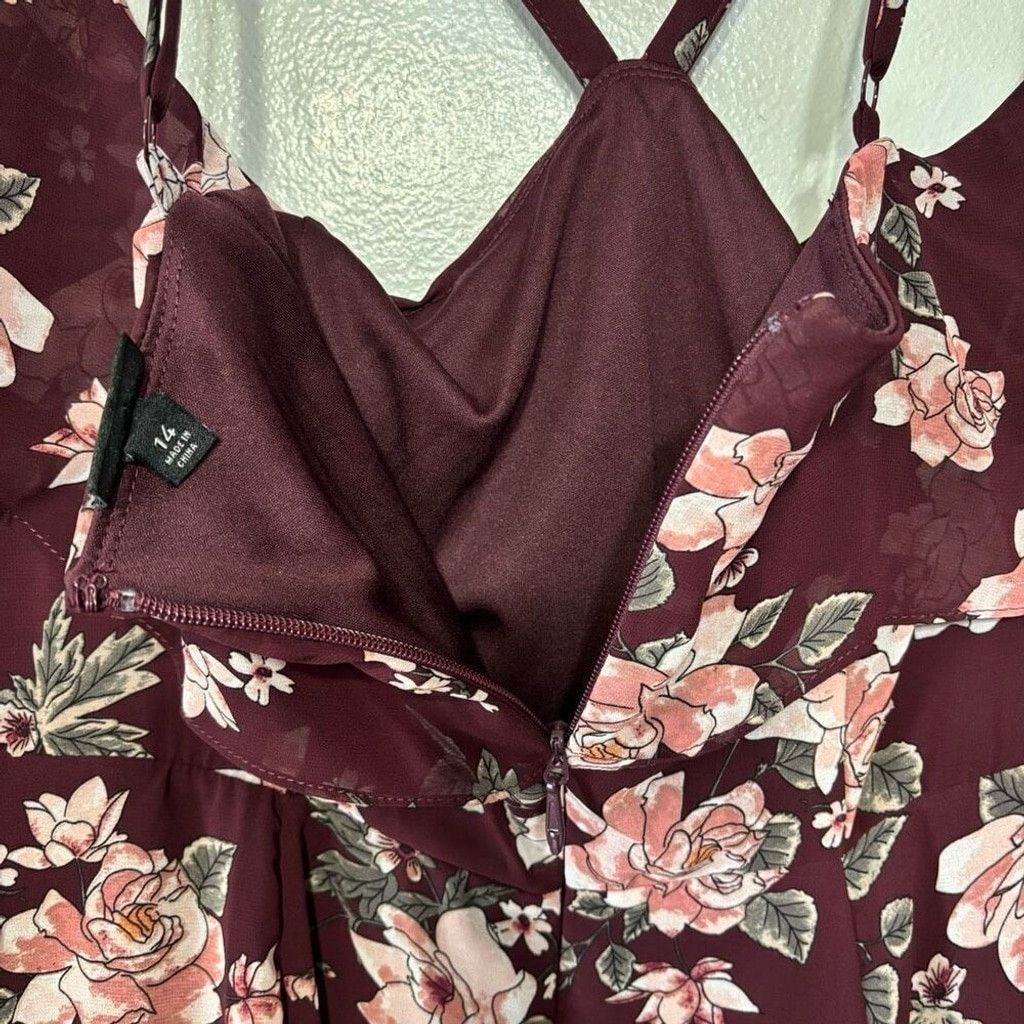Torrid Torrid Black Floral Off Shoulder Mini Dress With Cross Back Size XL / US 12-14 / IT 48-50 - 3 Thumbnail