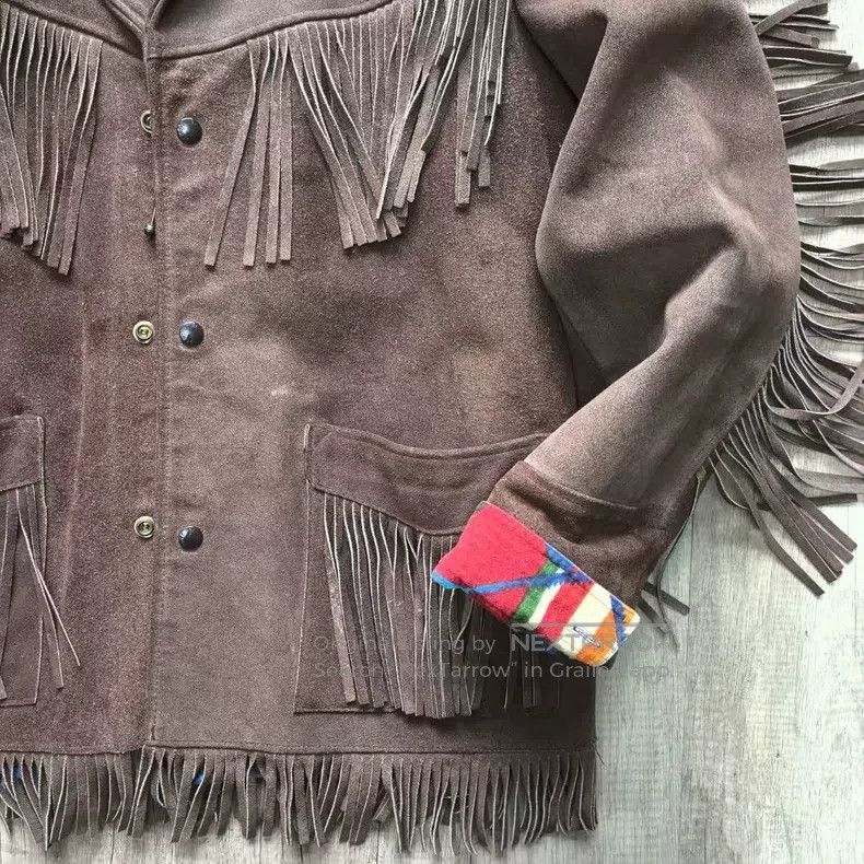 Suede western cowboy fringed leather jacket