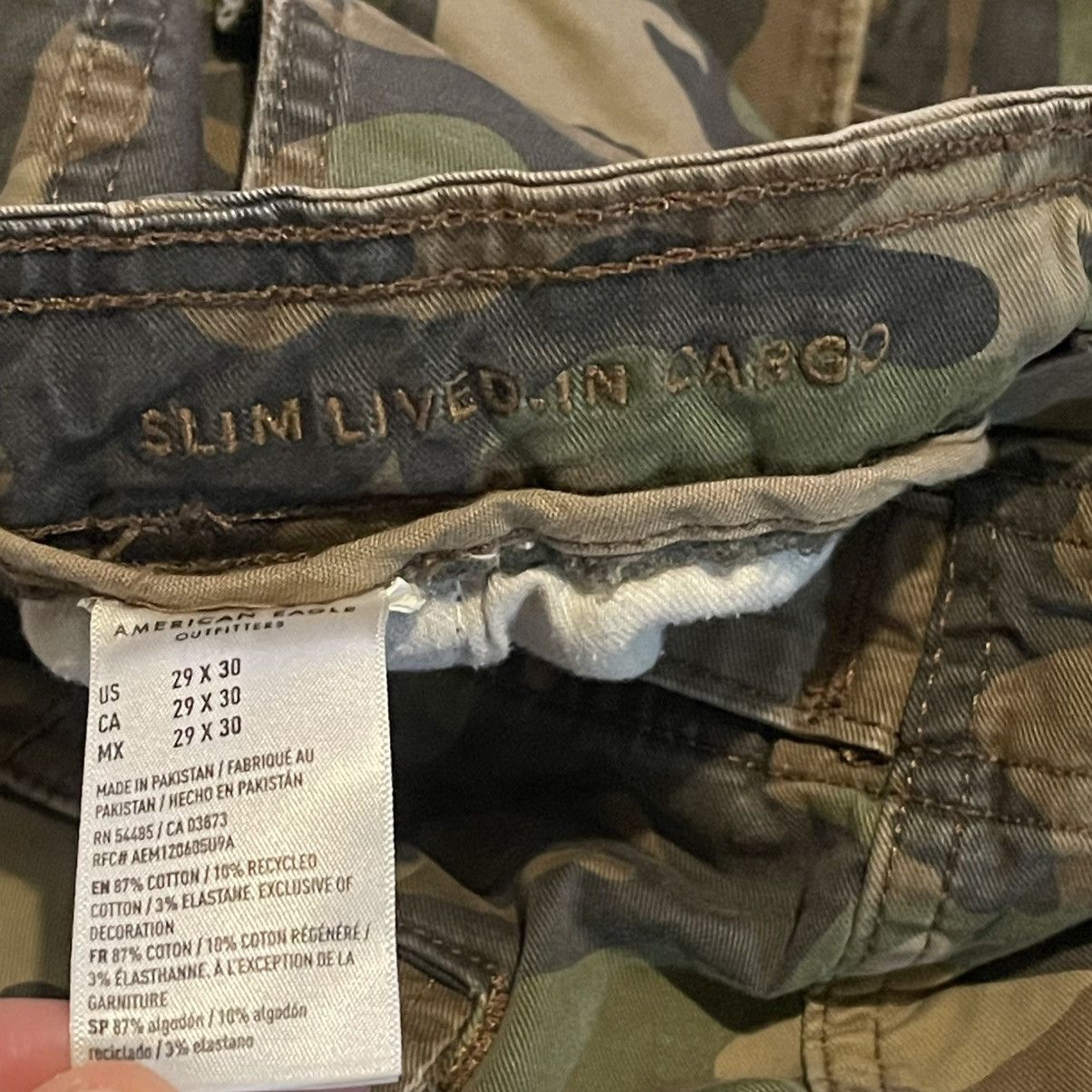 American Eagle Outfitters American Eagle Slim Lived-In Cargo Pants Mens 29x30 Camo Size US 29 - 4 Thumbnail