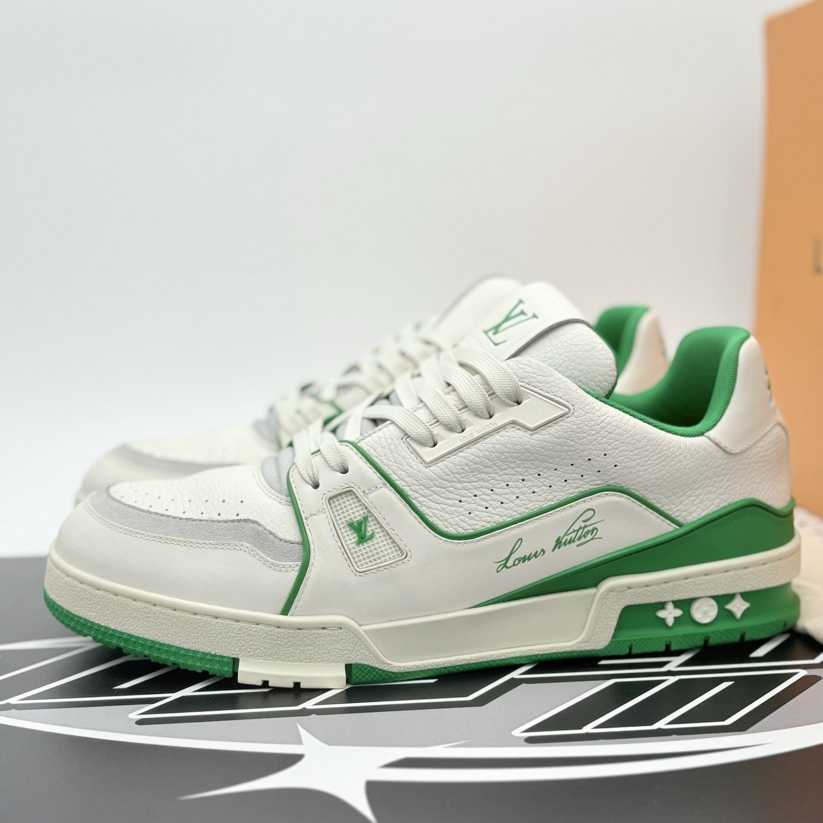 Louis Vuitton Louis Vuitton Trainer ' White Green ' | GREAT CONDITION! Size US 12.5 / EU 45-46 - 1 Thumbnail