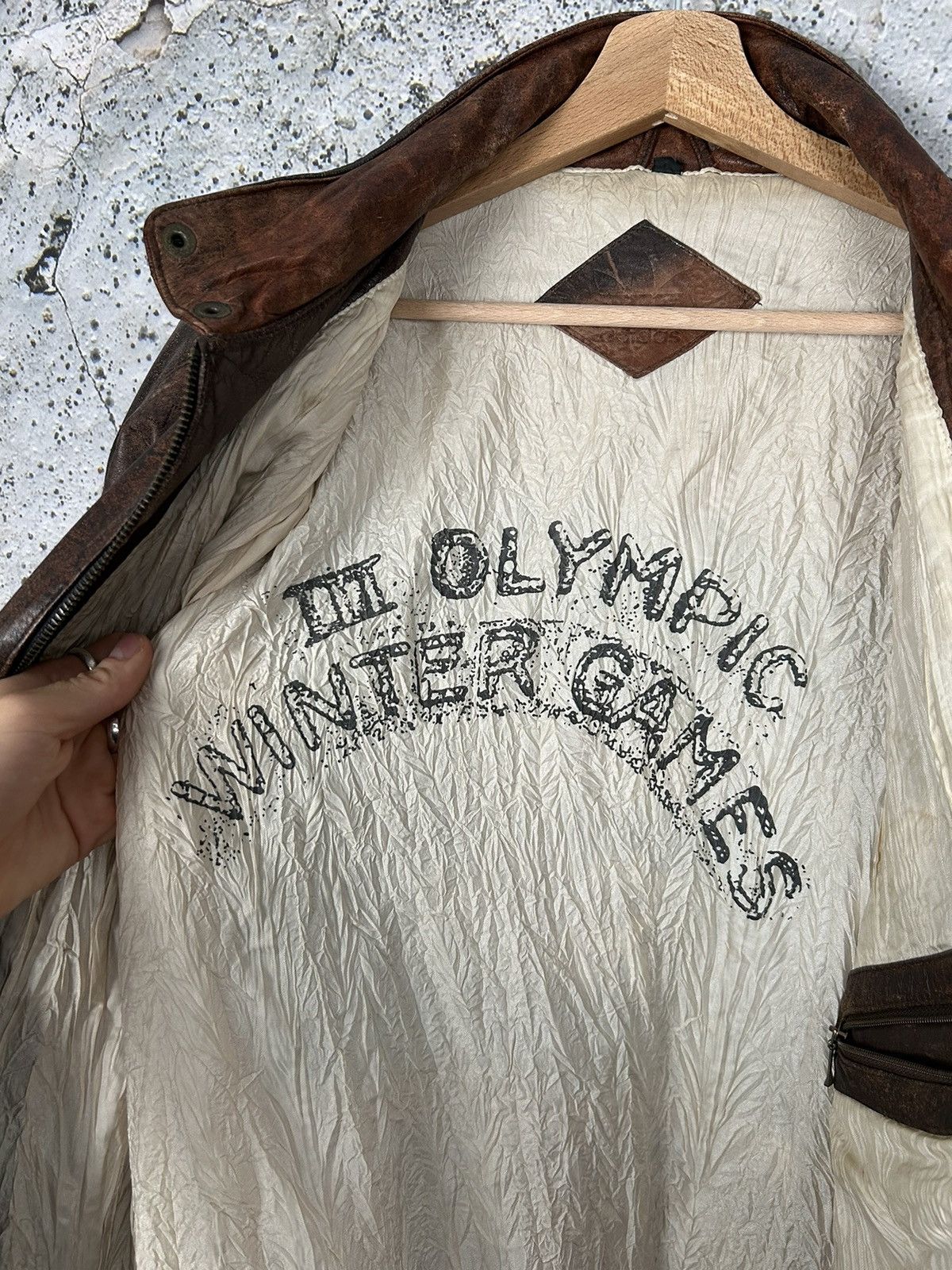 Adidas Vintage Adidas Lake Placid Olympic Games 1932 Leather Jacket Size US L / EU 52-54 / 3 - 8 Thumbnail