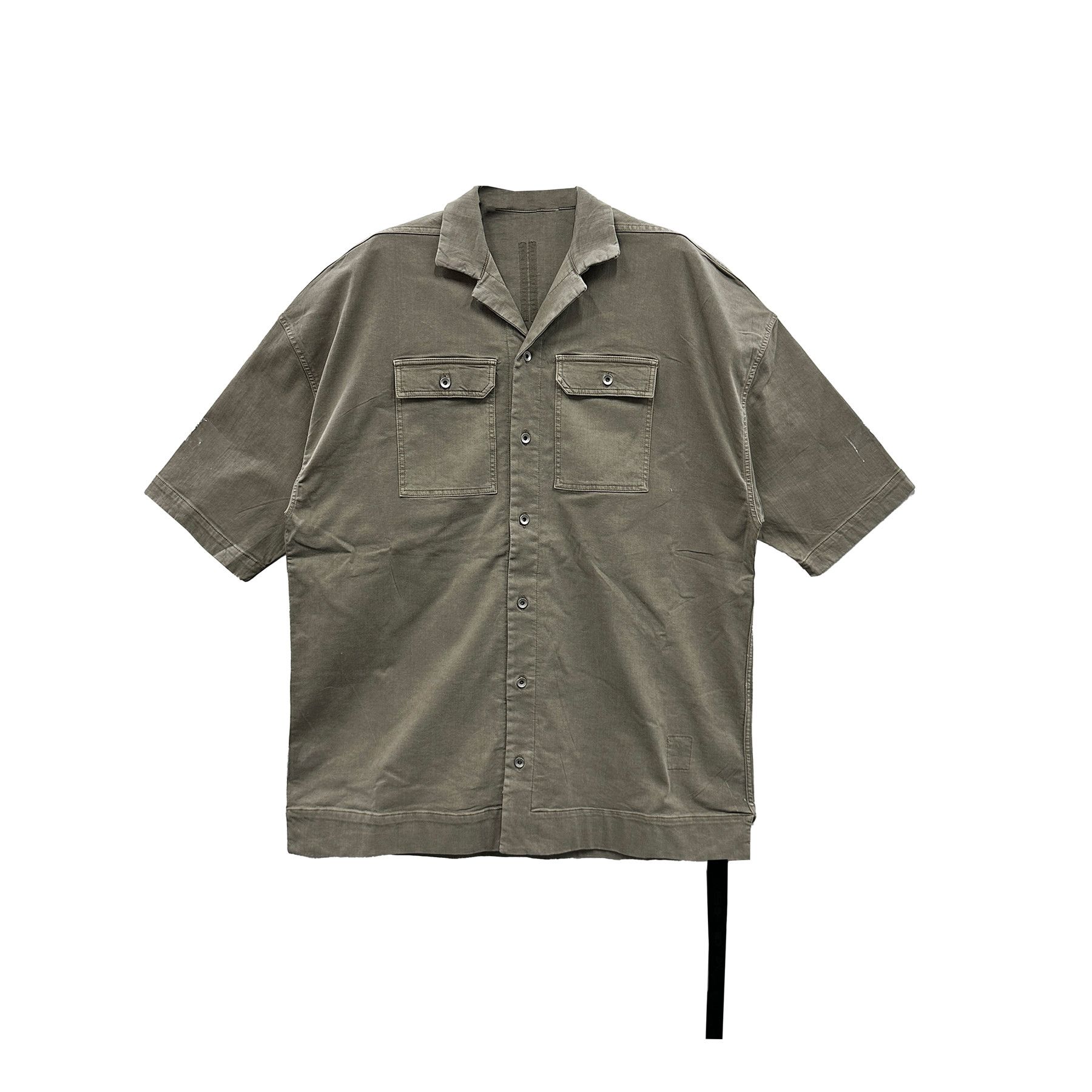 image of Rick Owens Drkshdw Wax Magnum Tommy Shirt Stretch Denim in Dust, Men's (Size Small)