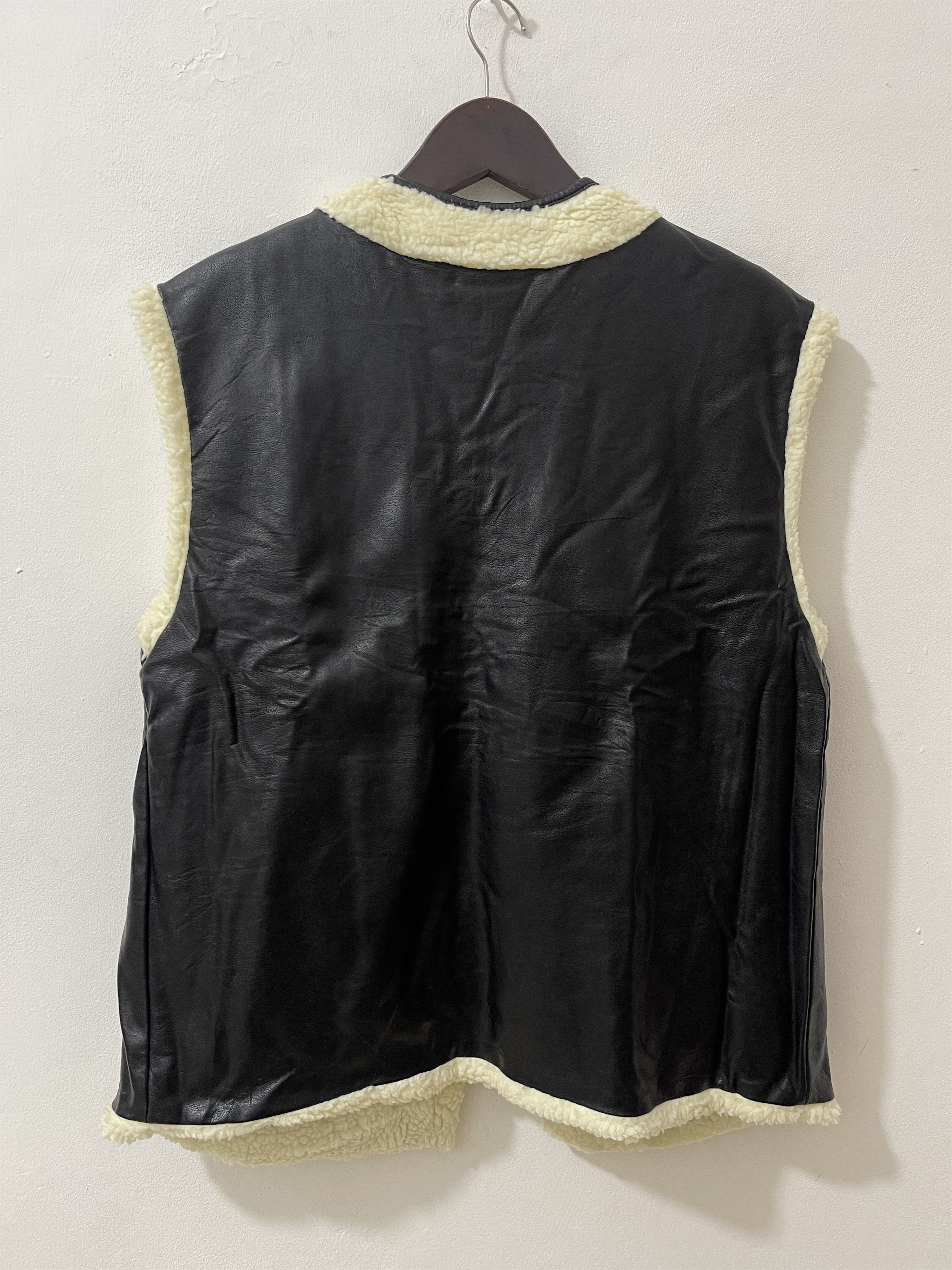Japanese Brand 2000s Kastane Japan Archive Leather Sherpa Vest Jacket Size US M / EU 48-50 / 2 - 5 Thumbnail
