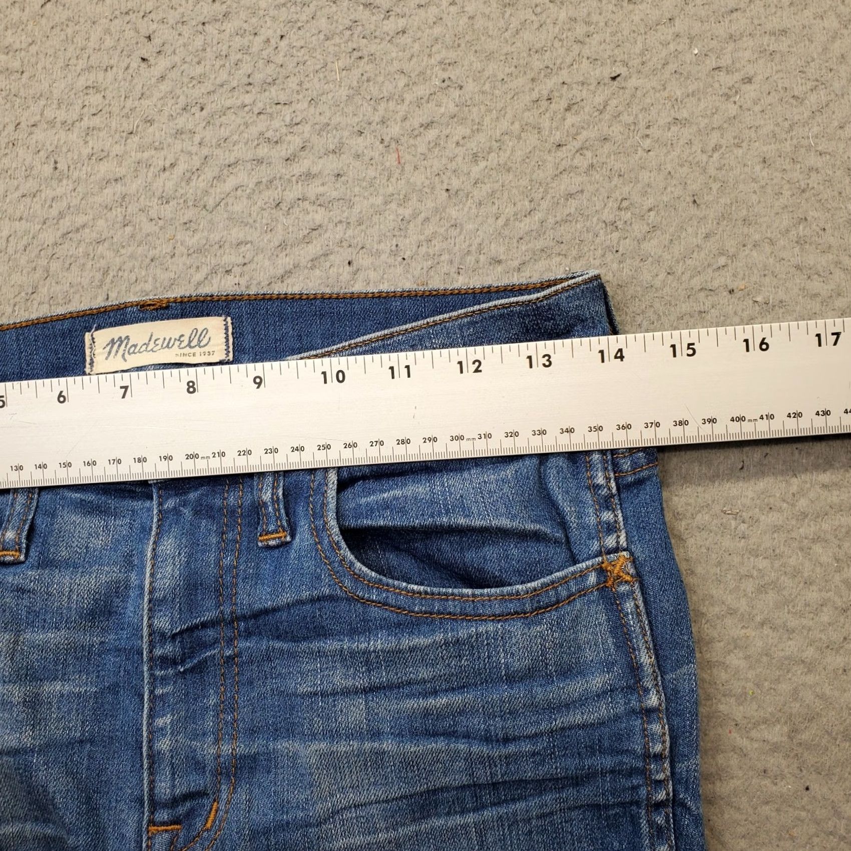 Madewell Madewell Skinny Jeans Womens 28 Blue Denim Stretch Faded Whiskered 10" High Rise Jeans Womens 28 Blue Denim Stretch Skinny Size 28" / US 6 / IT 42 - 6 Thumbnail