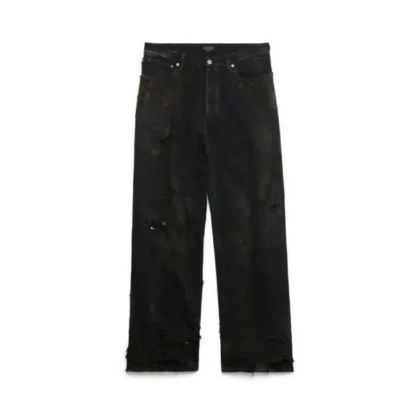 Balenciaga o1in1g0126 Super Destroyed Baggy Pants in Black Size US 28 / EU 44 - 1 Thumbnail