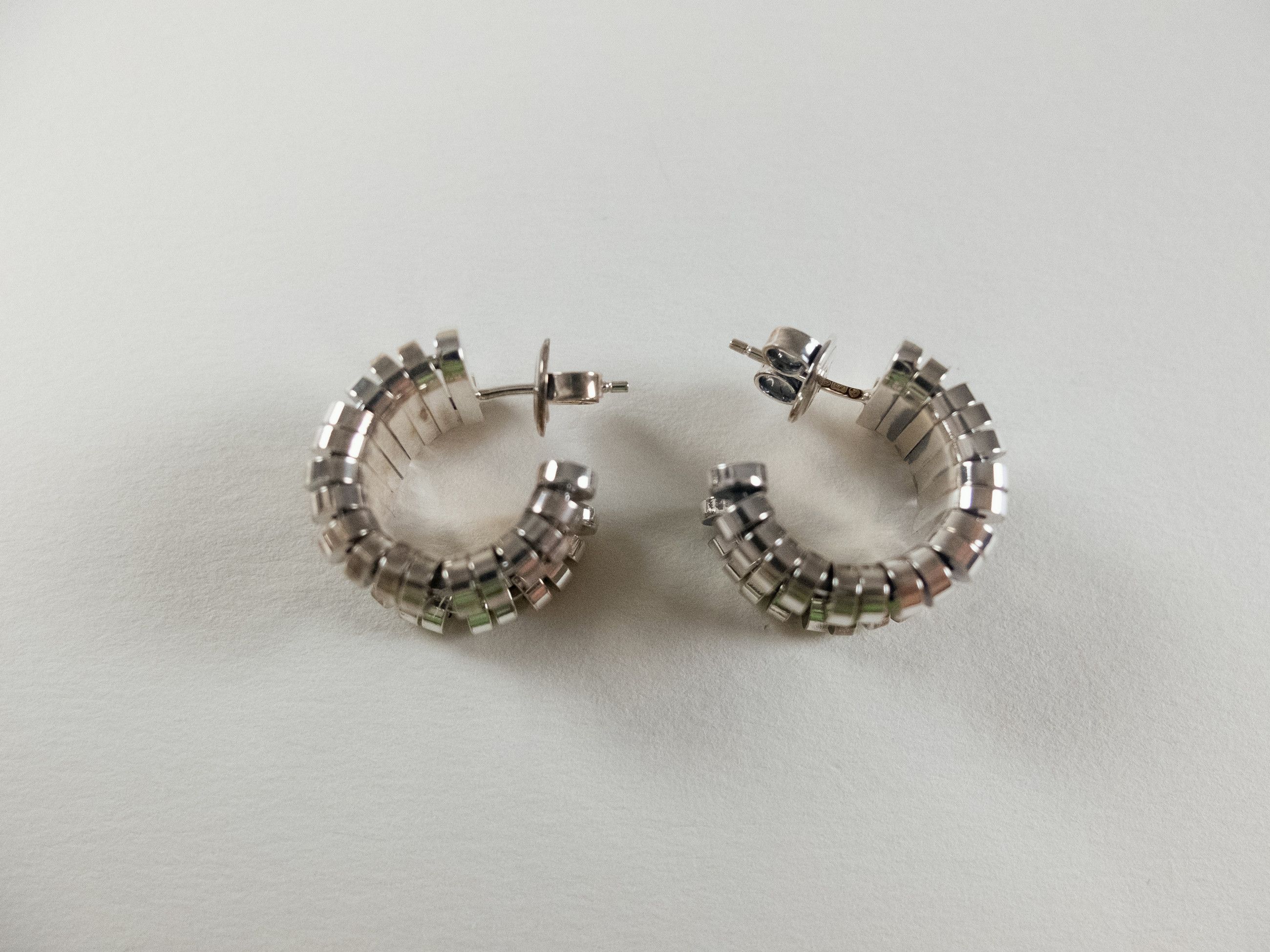 Bottega Veneta BOTTEGA VENETA Staple mini Sterling silver hoop earrings q Size ONE SIZE - 5 Thumbnail