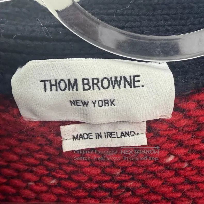 Thom Browne Thom Browne Ocean Elements Red and Blue Striped Cardigan Size US M / EU 48-50 / 2 - 3 Thumbnail