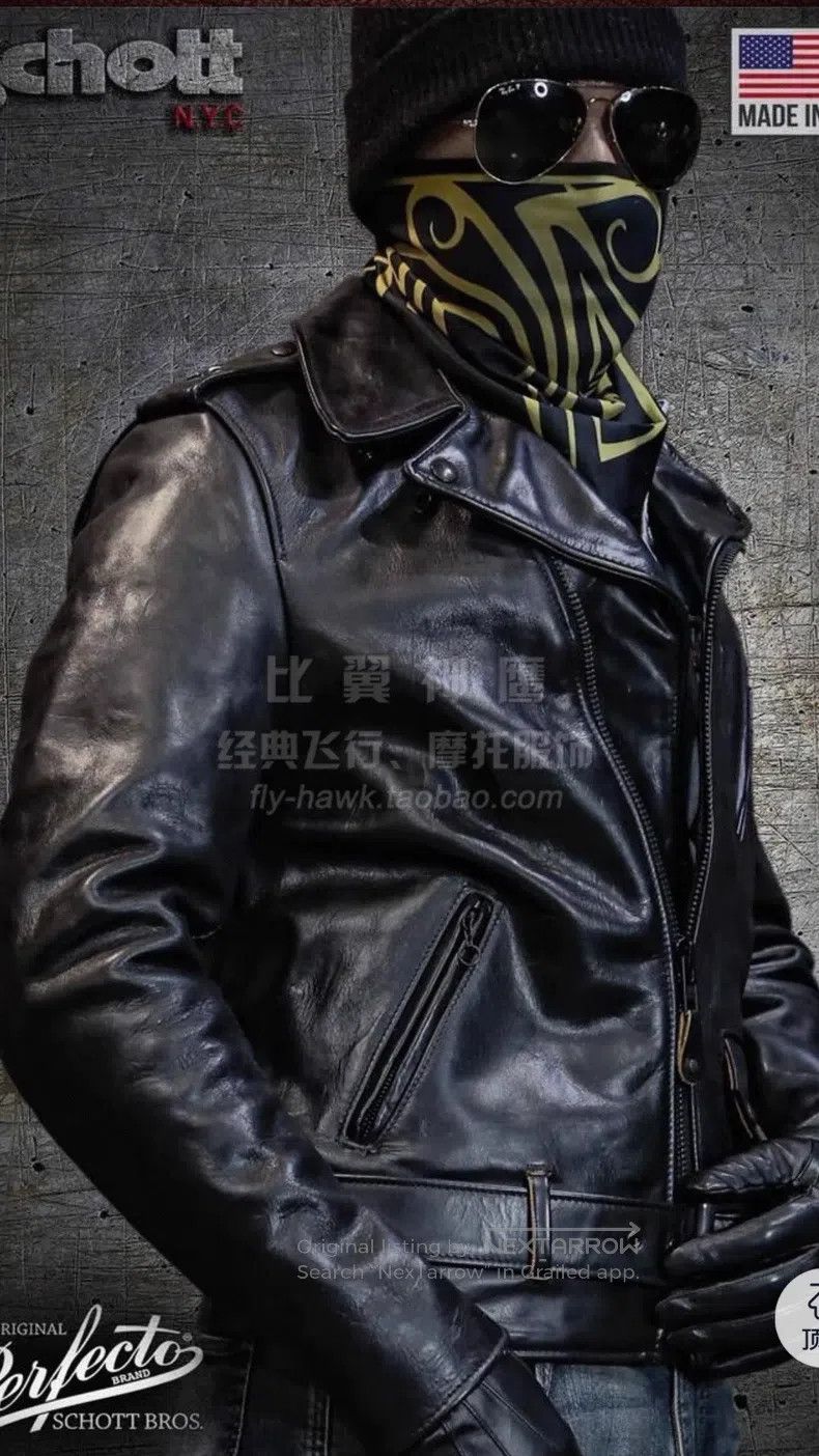 Schott Schott NYC Black Star cable-stayed leather jacket Size US XL / EU 56 / 4 - 6 Thumbnail
