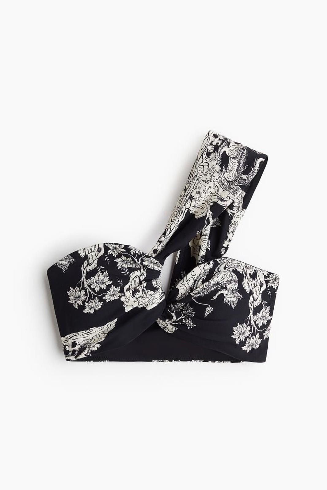 H&M new H&M THE WHITE LOTUS Pattern One Shoulder Bikini Top xs Size ONE SIZE - 1 Preview