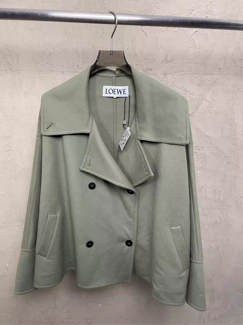 Loewe LOEWE Green pea green collar double rowed button cashmere Size XS / US 0-2 / IT 36-38 - 3 Thumbnail