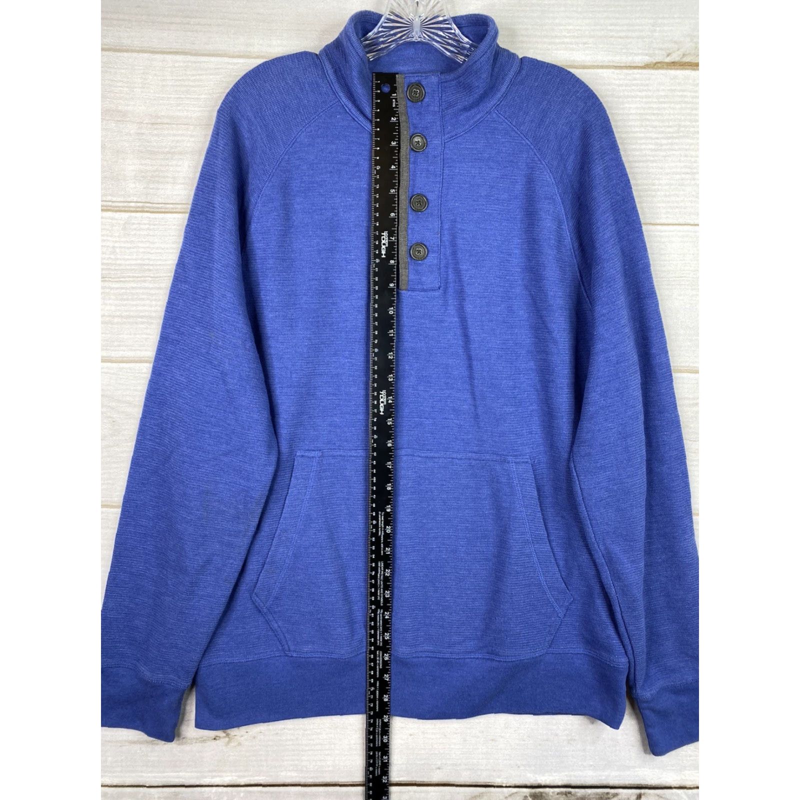 Banana Republic Banana Republic Sweater Mens XL Blue Long Sleeve Pullover Mock Neck Button Pockets Logo Knit Knitwear Casual Size US XL / EU 56 / 4 - 5 Thumbnail