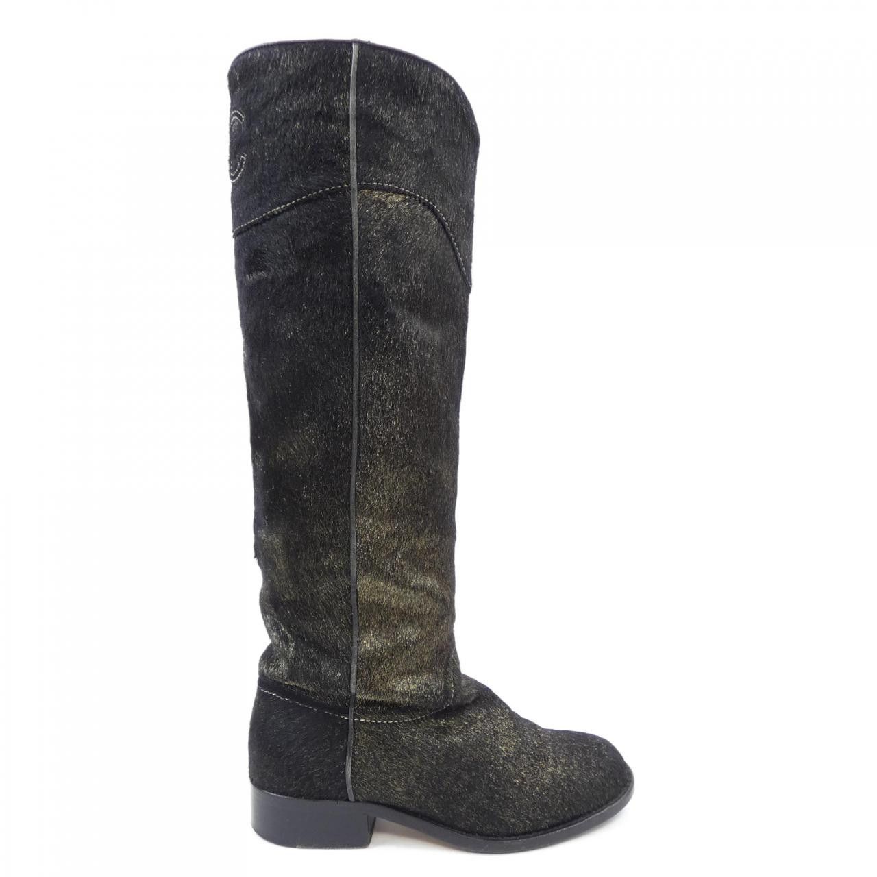 Chanel Chanel Chanel G26069 Harako Long Boots Natural Material Shoes G26069 DUTY FREE for USA Size ONE SIZE - 1 Thumbnail