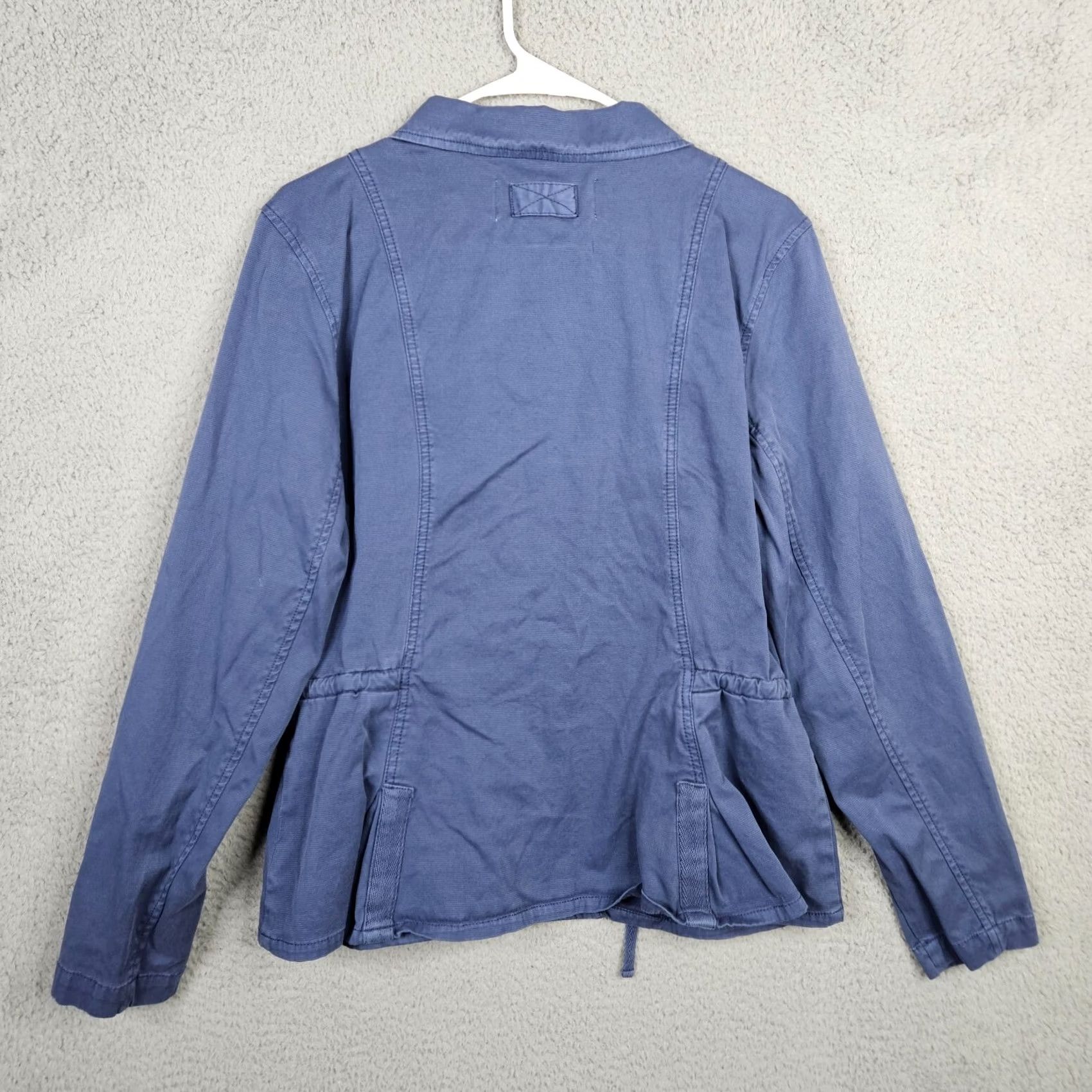 Vintage Aventura Jacket Women's Regular Size L Blue Organic Cotton Button Up Twill Coat Gear Outdoor Style Basic Jacket Size L / US 10 / IT 46 - 2 Thumbnail
