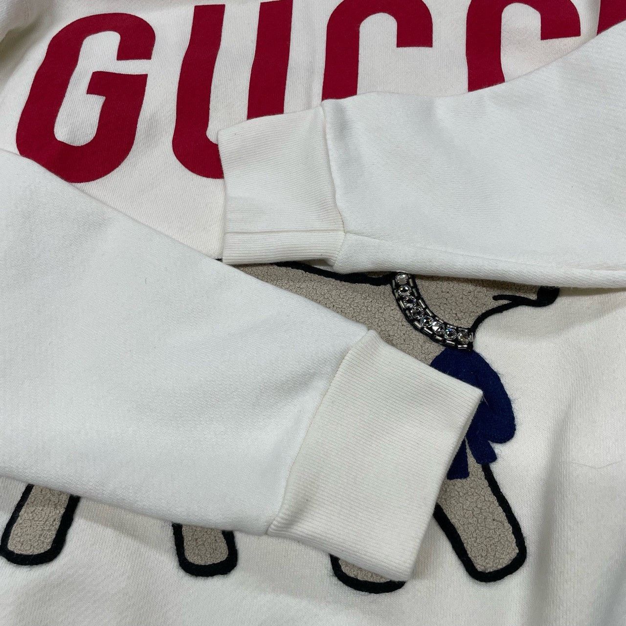 Gucci Gucci White rhinestone lamb sweatshirt 2501-Nextarrow Size US XS / EU 42 / 0 - 4 Thumbnail