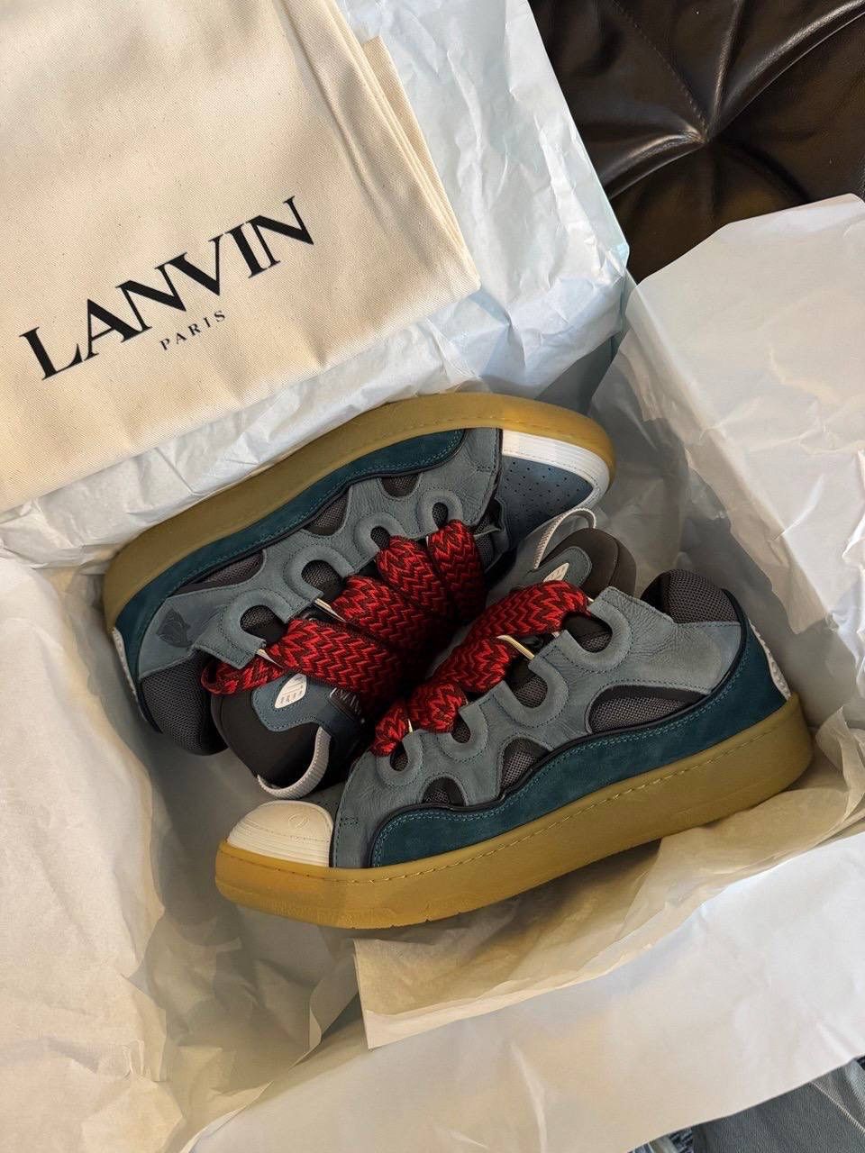 Lanvin LANVIN CURB BLUE SNEAKER Size US 9 / EU 42 - 1 Thumbnail