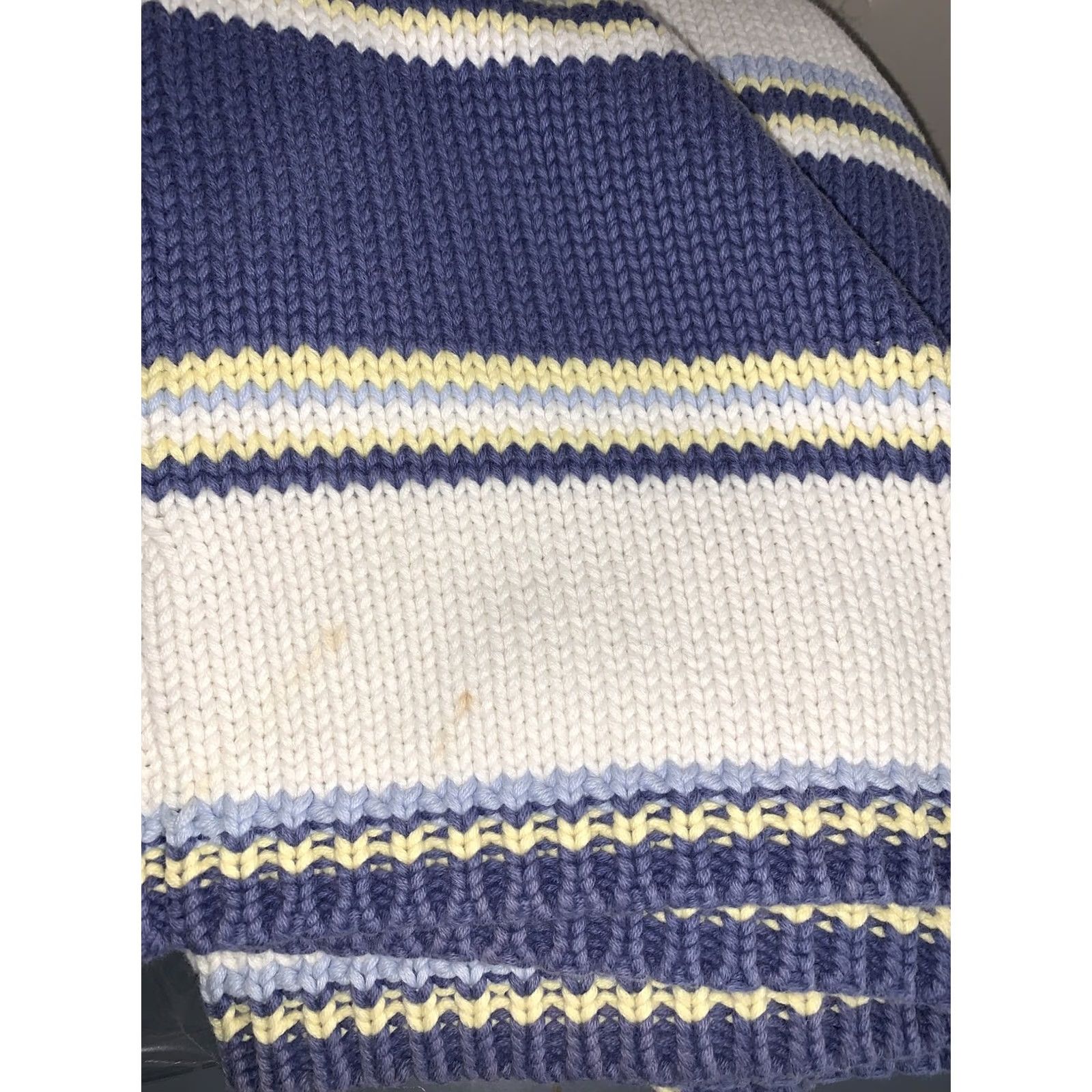 Vintage Field Gear Women’s S Knit Sweater Main Selling Point Blue/White/Yellow Stripe Pullover Cotton 100% Knits Size S / US 4 / IT 40 - 7 Thumbnail