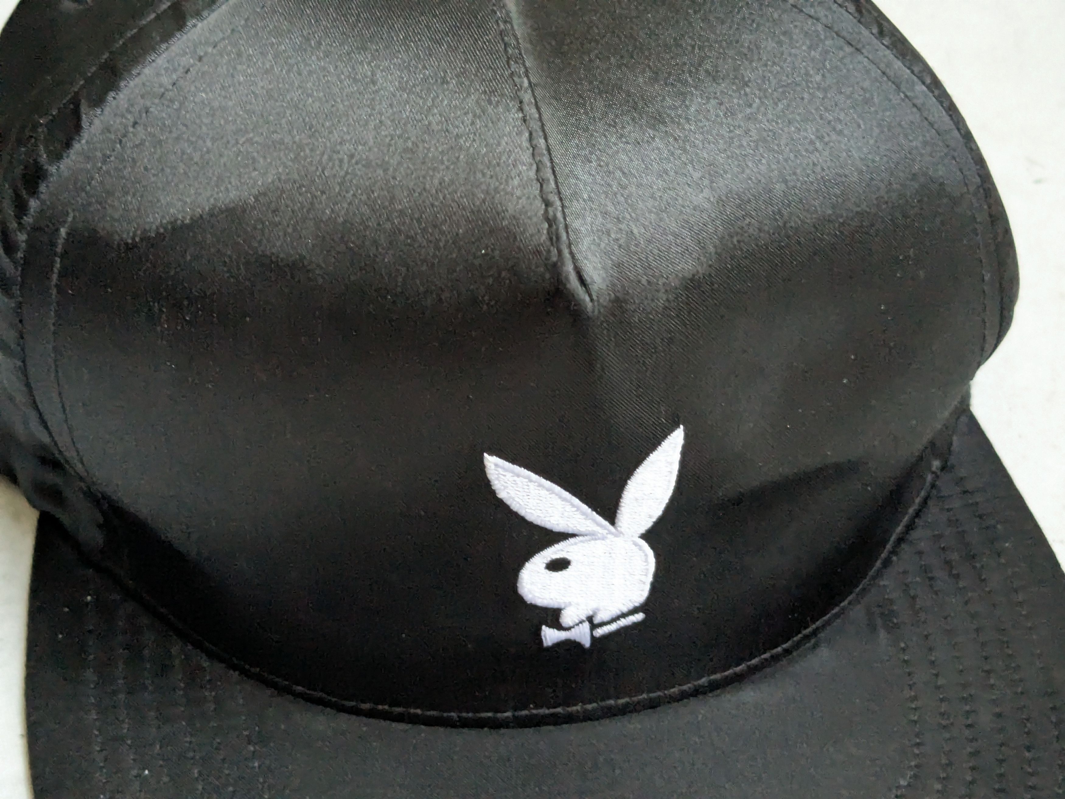 Playboy × Supreme Supreme Playboy Satin 6 Panel Hat Cap Black Adjustable Size ONE SIZE - 3 Thumbnail