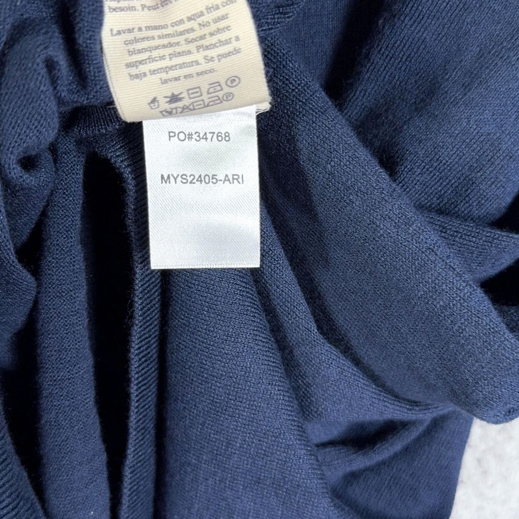 Faherty Faherty Movement Sweater Men 2XL Navy Blue Crewneck Performance Pullover Knit Solid Cotton Polyester Moisture Wicking Lightweight All Seasons Mens Size US XXL / EU 58 / 5 - 7 Thumbnail