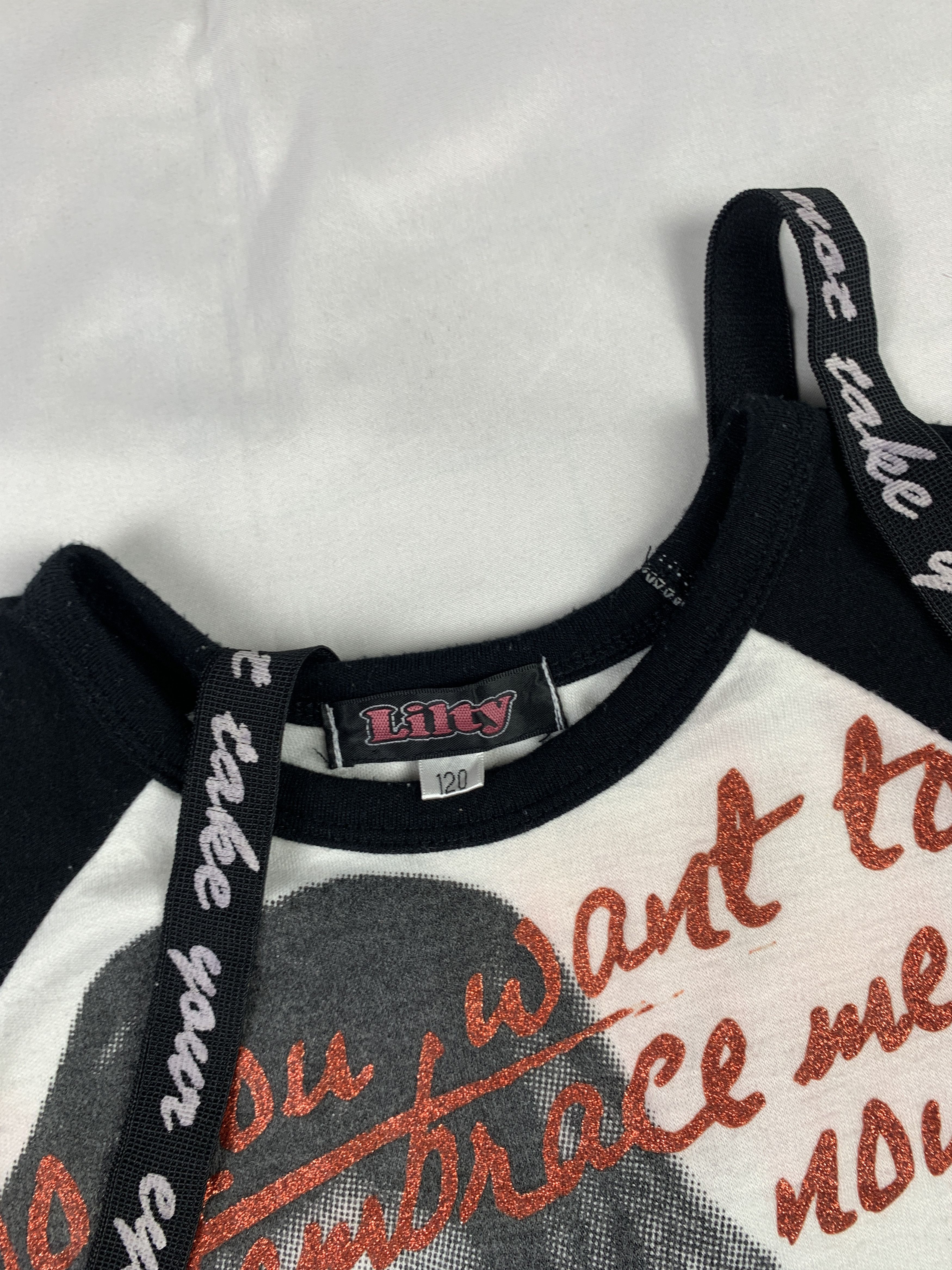 Japanese Brand y2k Lilty Girl Graphic Suspender Raglan Tee (XS) Size XS / US 0-2 / IT 36-38 - 10 Thumbnail