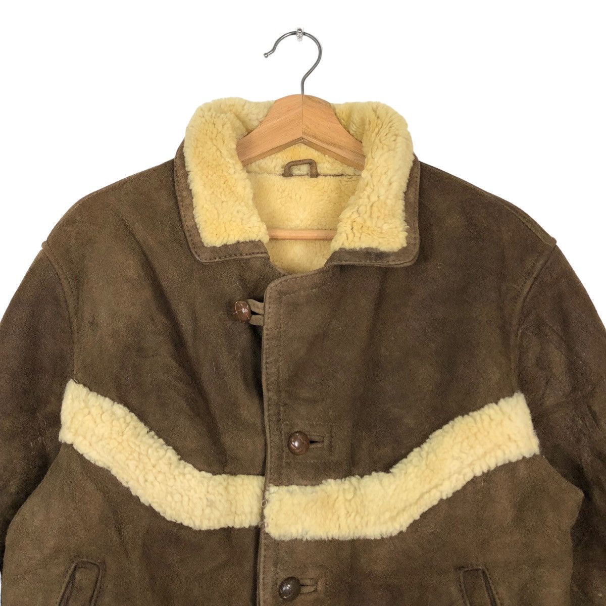 Japanese Brand Vintage Cropped Ontime Genuine Leather Jacket Sheep Lamb Fur Size US M / EU 48-50 / 2 - 2 Thumbnail
