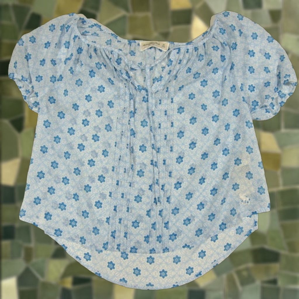 Abercrombie & Fitch Abercrombie & Fitch Light Blue Paisley Floral Tunic Blouse Shirt Top Women XS Size XS / US 0-2 / IT 36-38 - 1 Thumbnail