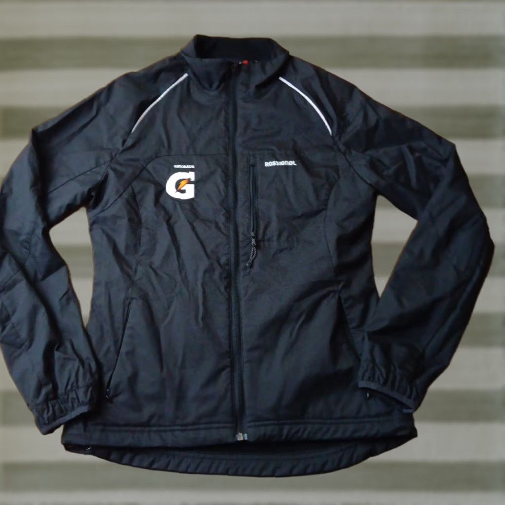 Rossignol Windbreaker Jacket Lined Fleece Full Zip Rossignol Woman Medium Black Jacket Windbreaker Fleece Lined Black Womens M