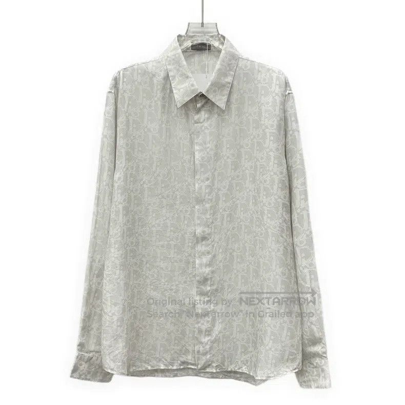 Dior Dior Gray logo old flower full print mulberry silk lapel l Size US XS / EU 42 / 0 - 1 Thumbnail