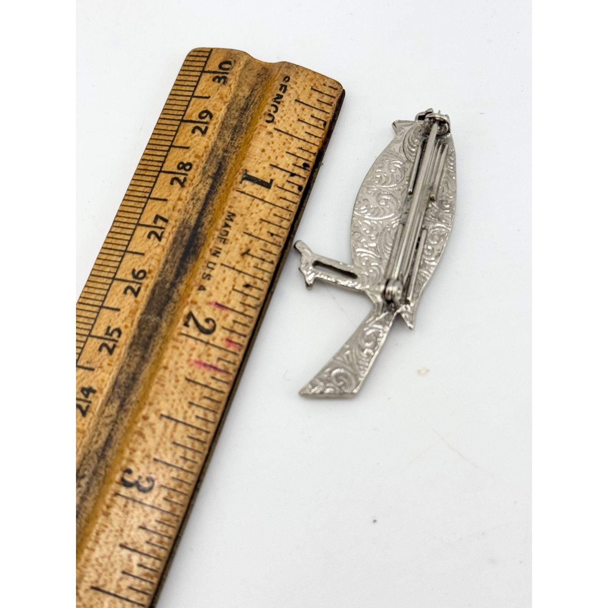 Vintage Vintage silver tone parrot bird brooch pin Size ONE SIZE - 4 Thumbnail