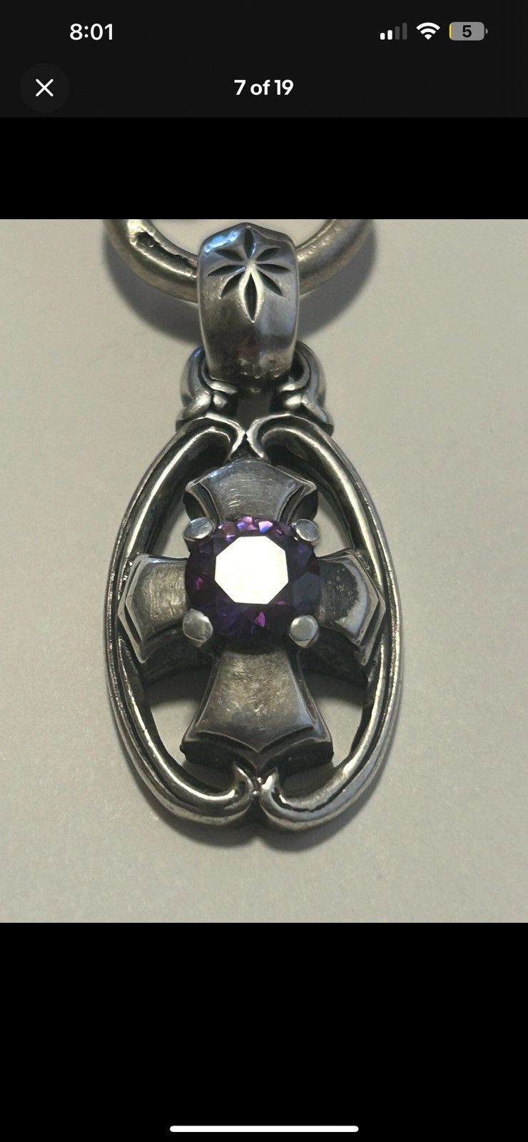 Bill Wall Leather Bill Wall Leather Toggle Clasp Amethyst Cross Pendant RARE Size ONE SIZE - 7 Thumbnail