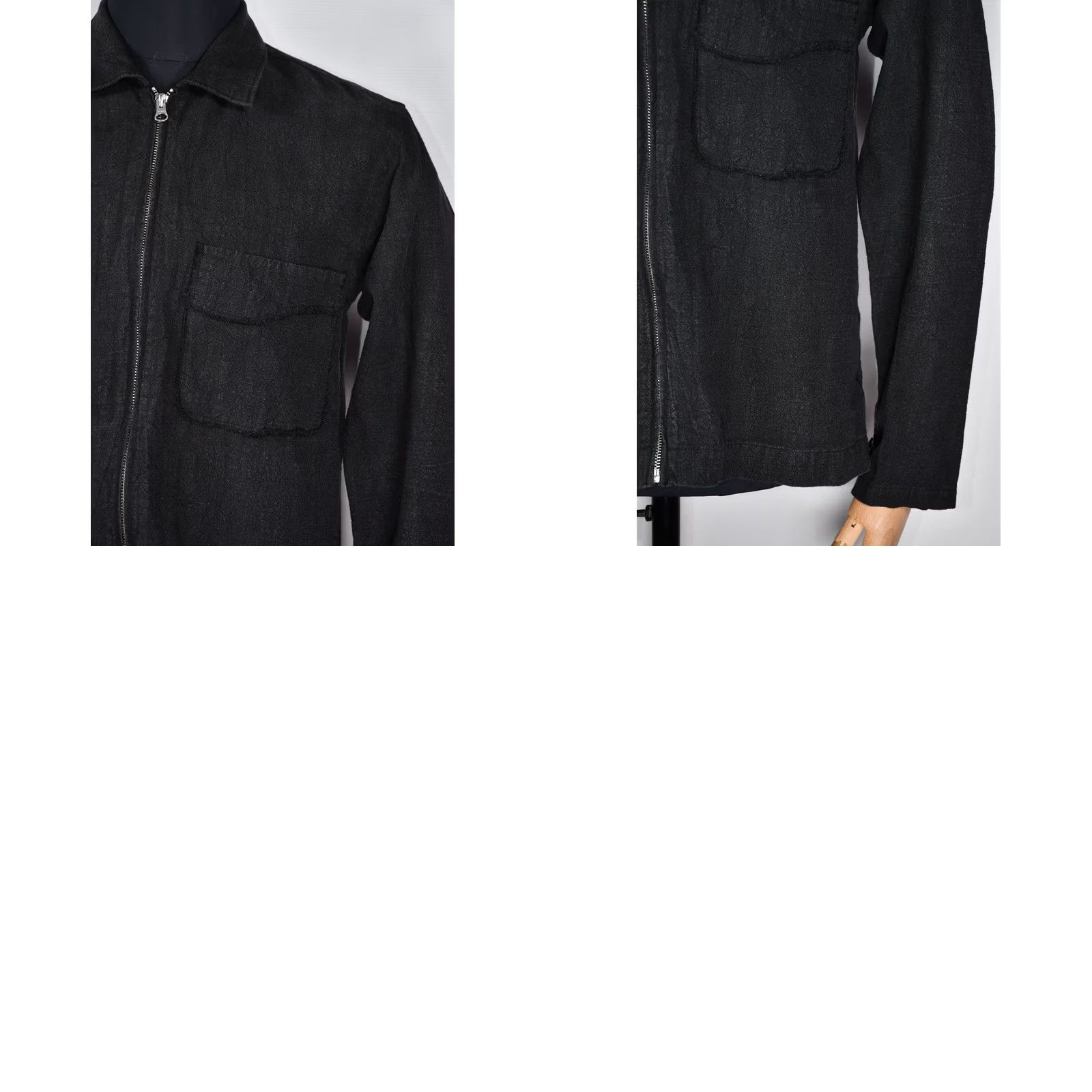 Vintage L’homme Rouge Jacket Mens M Linen Black 100% Linen Solid Zip Casual Regular Size M Mens Size US M / EU 48-50 / 2 - 8 Thumbnail